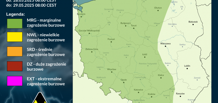 Prognoza burzowa na 28.05.2025 i noc z 28/29.05.2025