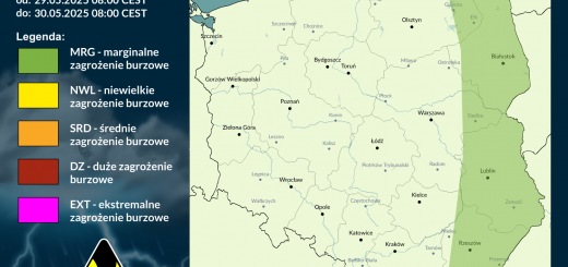 Prognoza burzowa na 29.05.2025 i noc z 29/30.05.2025
