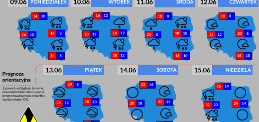 Prognoza tygodniowa od 9.06.2025 do 15.06.2025