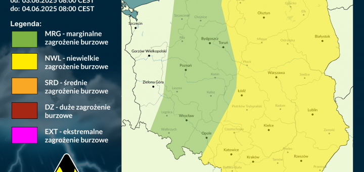 Prognoza burzowa na 3.06.2025 i noc z 3/4.06.2025 [AKTUALIZACJA]