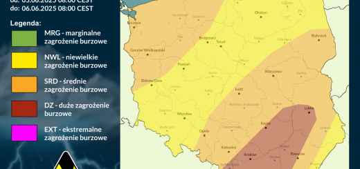Prognoza burzowa na 5.06.2025 i noc z 5/6.06.2025