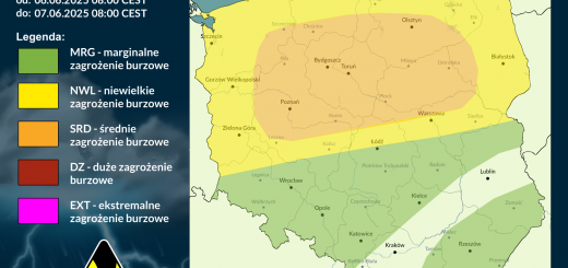 Prognoza burzowa na 6.06.2025 i noc z 6/7.06.2025