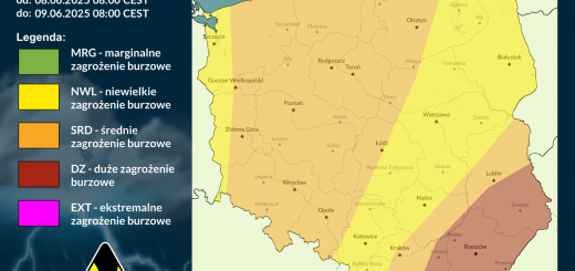 Prognoza burzowa na 8.06.2025 i noc z 8/9.06.2025