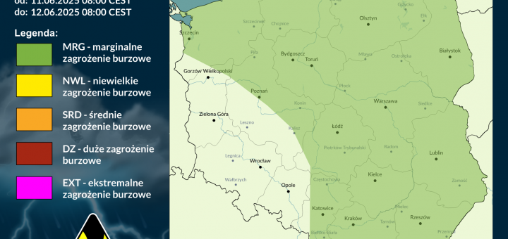 Prognoza burzowa na 11.06.2025 i noc z 11/12.06.2025