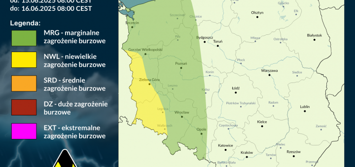 Prognoza burzowa na 15.06.2025 i noc z 15/16.06.2025