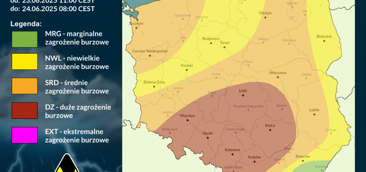 Prognoza burzowa na 23.06.2025 i noc z 23/24.06.2025 [AKTUALIZACJA]