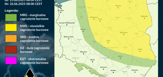 Prognoza burzowa na 25.06.2025 i noc z 25/26.06.2025