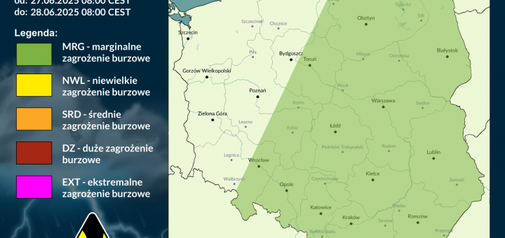 Prognoza burzowa na 27.06.2025 i noc z 27/28.06.2025