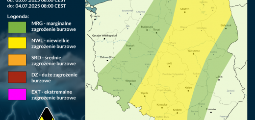 Prognoza burzowa na 3.07.2025 i noc z 3/4.07.2025