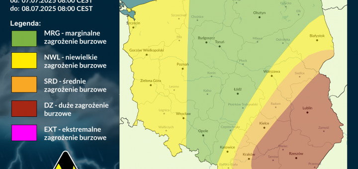 Prognoza burzowa na 7.06.2025 i noc z 7/8.06.2025
