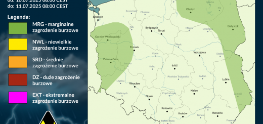 Prognoza burzowa na 10.07.2025 i noc z 10/11.07.2025