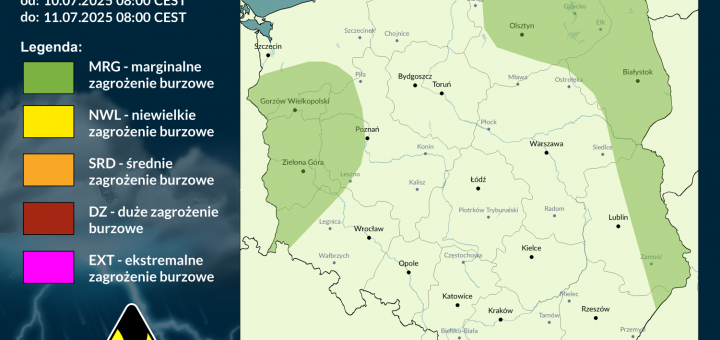 Prognoza burzowa na 10.07.2025 i noc z 10/11.07.2025