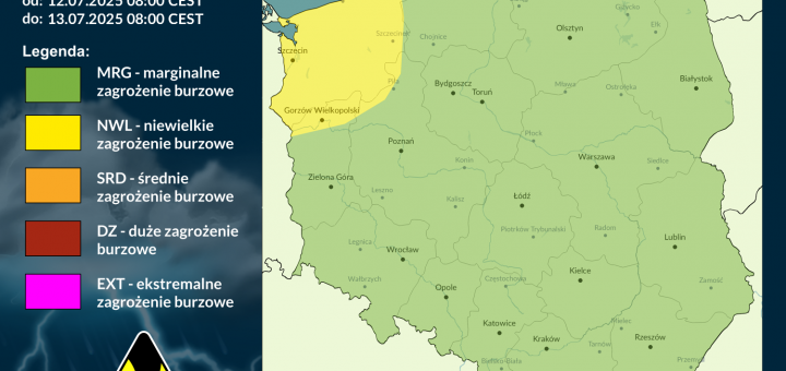 Prognoza burzowa na 12.07.2025 i noc z 12/13.07.2025