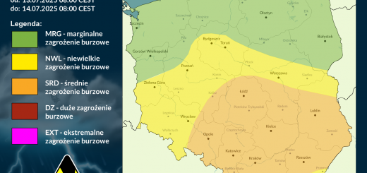 Prognoza burzowa na 13.07.2025 i noc z 13/14.07.2025
