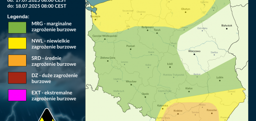Prognoza burzowa na 17.07.2025 i noc z 17/18.07.2025