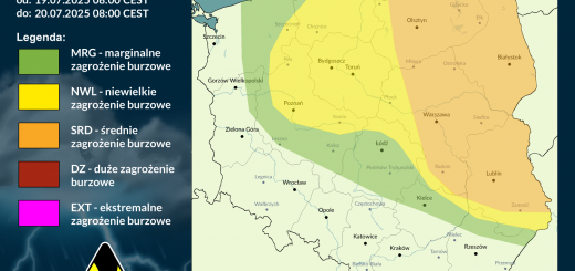 Prognoza burzowa na 19.07.2025 i noc z 19/20.07.2025
