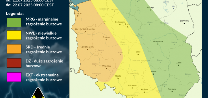 Prognoza burzowa na 21.07.2025 i noc z 21/22.07.2025