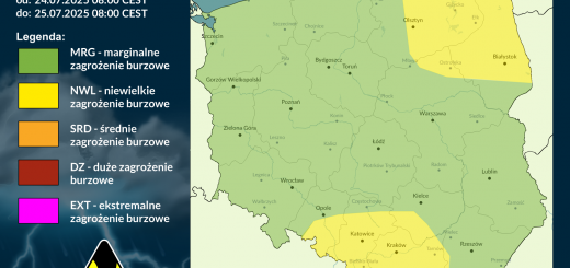Prognoza burzowa na 24.07.2025 i noc 24/25.07.2025
