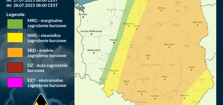 Prognoza burzowa na 27.07.2025 i noc z 27/28.07.2025