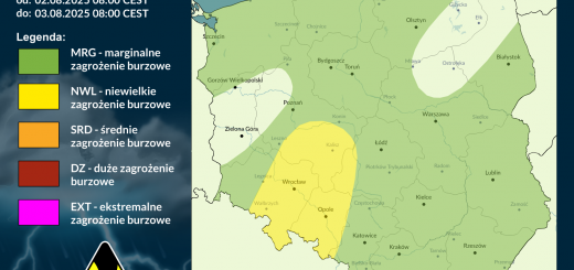 Prognoza burzowa na 2.08.2025 i noc z 2/3.08.2025