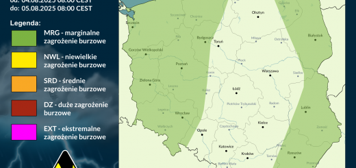 Prognoza burzowa na 4.08.2025 i noc z 4/5.08.2025