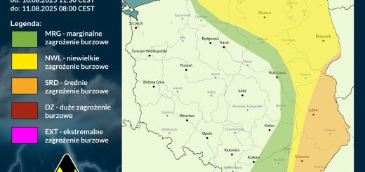 Prognoza burzowa na 10.08.2025 i noc z 10/11.08.2025 [AKTUALIZACJA]