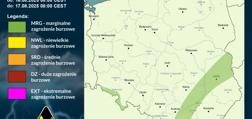 Prognoza burzowa na 16.08.2025 i noc z 16/17.08.2025