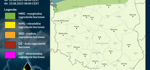 Prognoza burzowa na 22.08.2025 i noc z 22/23.08.2025