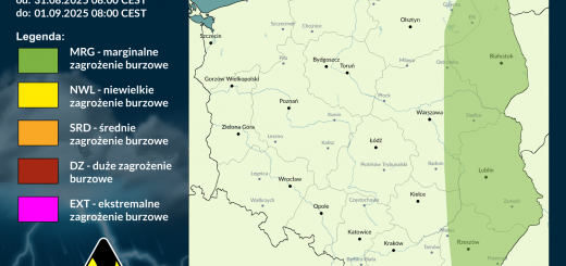 Prognoza burzowa na 31.08.2025 i noc z 31.08/1.09.2025