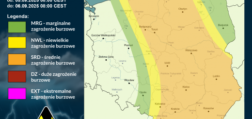 Prognoza burzowa na 5.09.2025 i noc z 5/6.09.2025