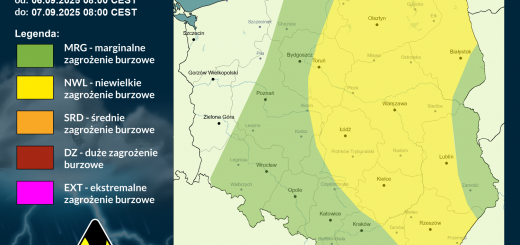 Prognoza burzowa na 6.09.2025 i noc z 6/7.09.2025