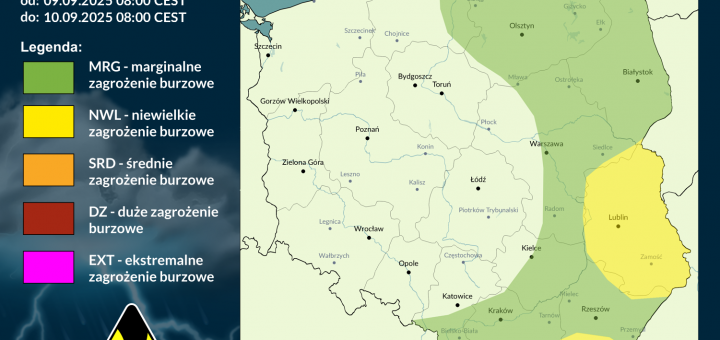 Prognoza burzowa na 9.09.2025 i noc z 9/10.09.2025 [AKTUALIZACJA]