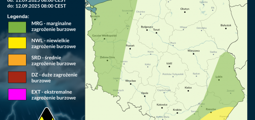 Prognoza burzowa na 11.09.2025 i noc z 11/12.09.2025