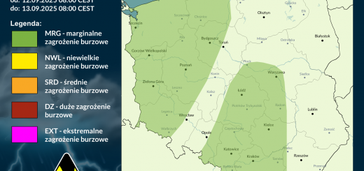 Prognoza burzowa na 12.09.2025 i noc z 12/13.09.2025