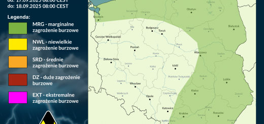 Prognoza burzowa na 17.09.2025 i noc z 17/18.09.2025