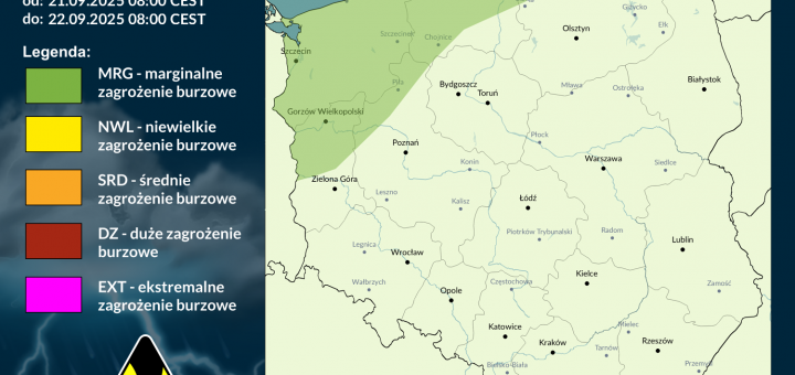 Prognoza burzowa na 21.09.2025 i noc z 21/22.09.2025
