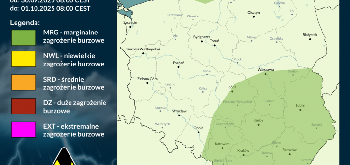 Prognoza burzowa na 30.09.2025 i noc z 30.09/01.10.2025