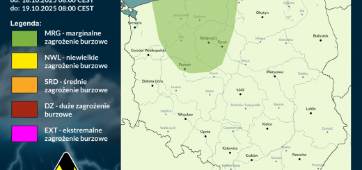 Prognoza burzowa na 18.10.2025 i noc z 18/19.10.2025