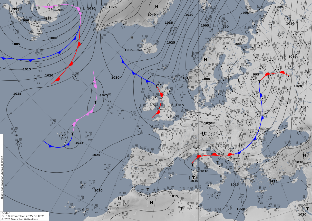 Komentarz synoptyczny – 18 listopada 2025