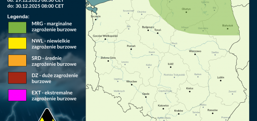Prognoza burzowa na 29.12.2025 i noc z 29/30.12.2025