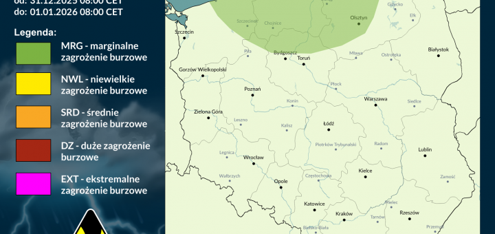 Prognoza burzowa na 31.12.2025 i noc z 31.12.2025/1.01.2026