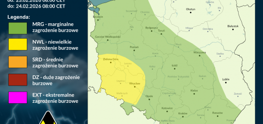 Prognoza burzowa na 23.02.2026 i noc z 23/24.02.2026