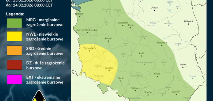 Prognoza burzowa na 23.02.2026 i noc z 23/24.02.2026