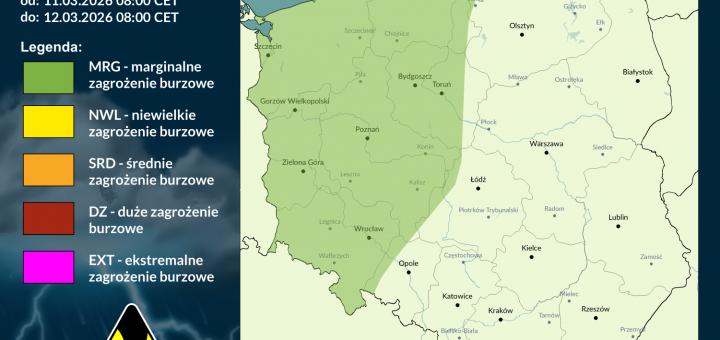 Prognoza burzowa na 11.03.2026 i noc z 11/12.03.2026