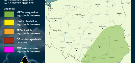 Prognoza burzowa na 12.03.2026 i noc z 12/13.03.2026