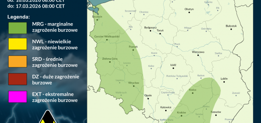 Prognoza burzowa na 16.03.2026 i noc z 16/17.03.2026