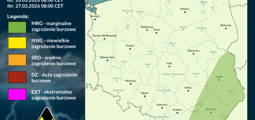 Prognoza burzowa na 26.03.2026 i noc z 26/27.03.2026