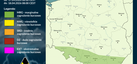 Prognoza burzowa na 17.04.2026 i noc z 17/18.04.2026