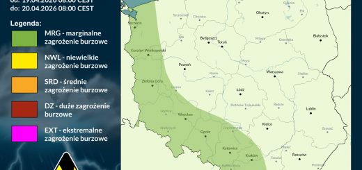 Prognoza burzowa na 19.04.2026 i noc 19/20.04.2026