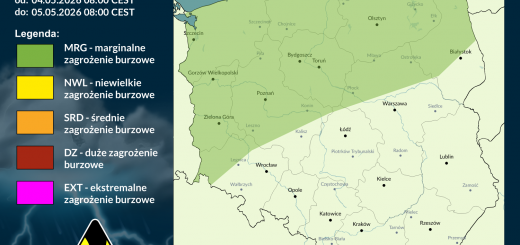 Prognoza burzowa na 4.05.2026 i noc z 4/5.05.2026